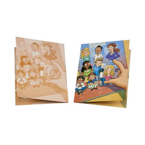 Cartonnage scolaire Diptyque pour portrait 18x24 - Puzzle