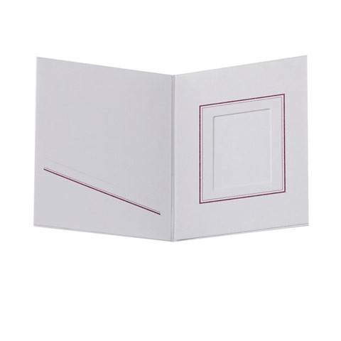 Cartonnage photo Chemise pour identités polaroid coupées filet prune