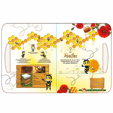 Cartonnage scolaire Diptyque Valisette pour portrait 18x24 - Abeilles