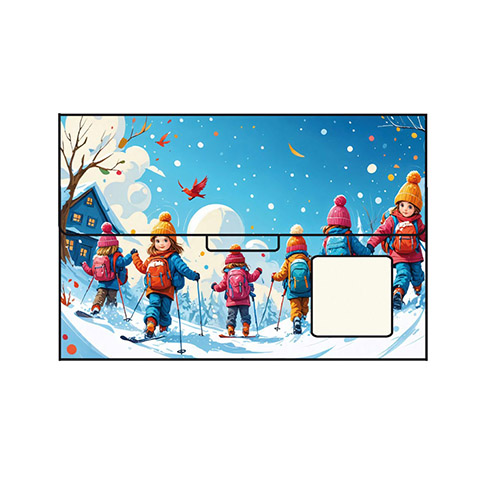 Pochette cartonnée scolaire pour format photo 20x30 - CLASSE DE NEIGE