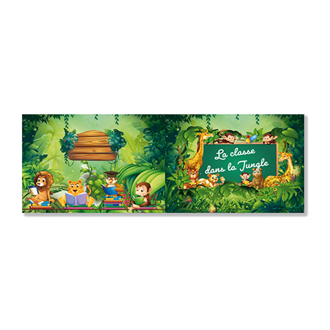Cartonnage scolaire Chemise photo 18x24/18x27/20x30 JUNGLE + rabat Collé
