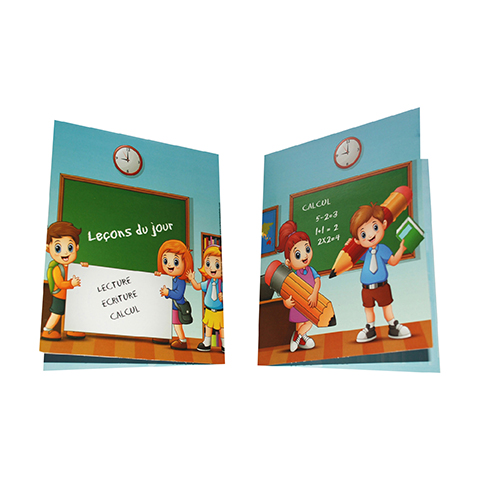 Cartonnage scolaire Diptyque pour portrait 13x18 - Leçon du jour