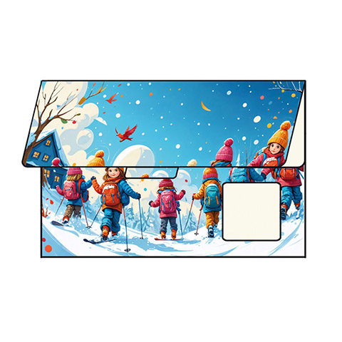 Pochette cartonnée scolaire pour format photo 20x30 - CLASSE DE NEIGE