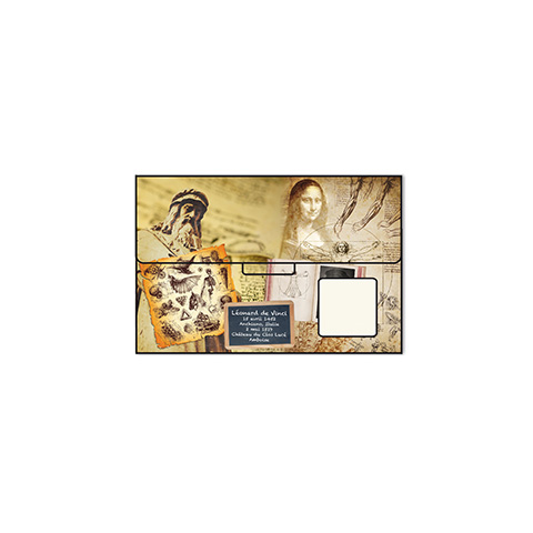 Pochette cartonnée scolaire pour format photo 20x30 - Léonard de Vinci