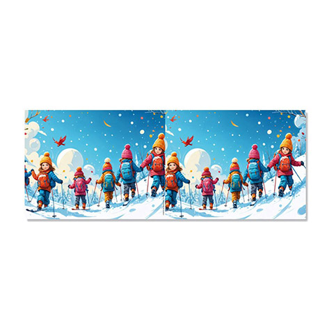 Cartonnage scolaire Chemise photo 18x24/18x27/20x30 CLASSE DE NEIGE + rabat Collé