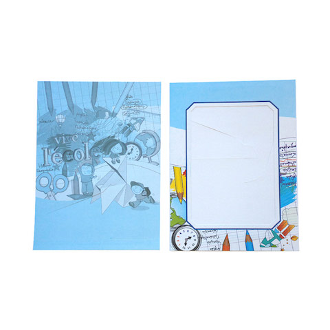 Cartonnage photo Pochette pour photo de portrait scolaire 13x18 - Vive l'école