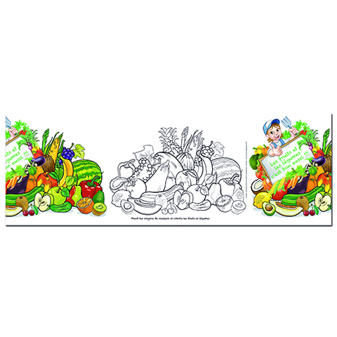 Cartonnage Triptyque photo pour portrait 13x18 et groupe 18x24 - Fruits et légumes